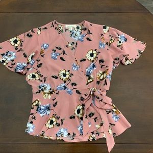 Floral wrap blouse